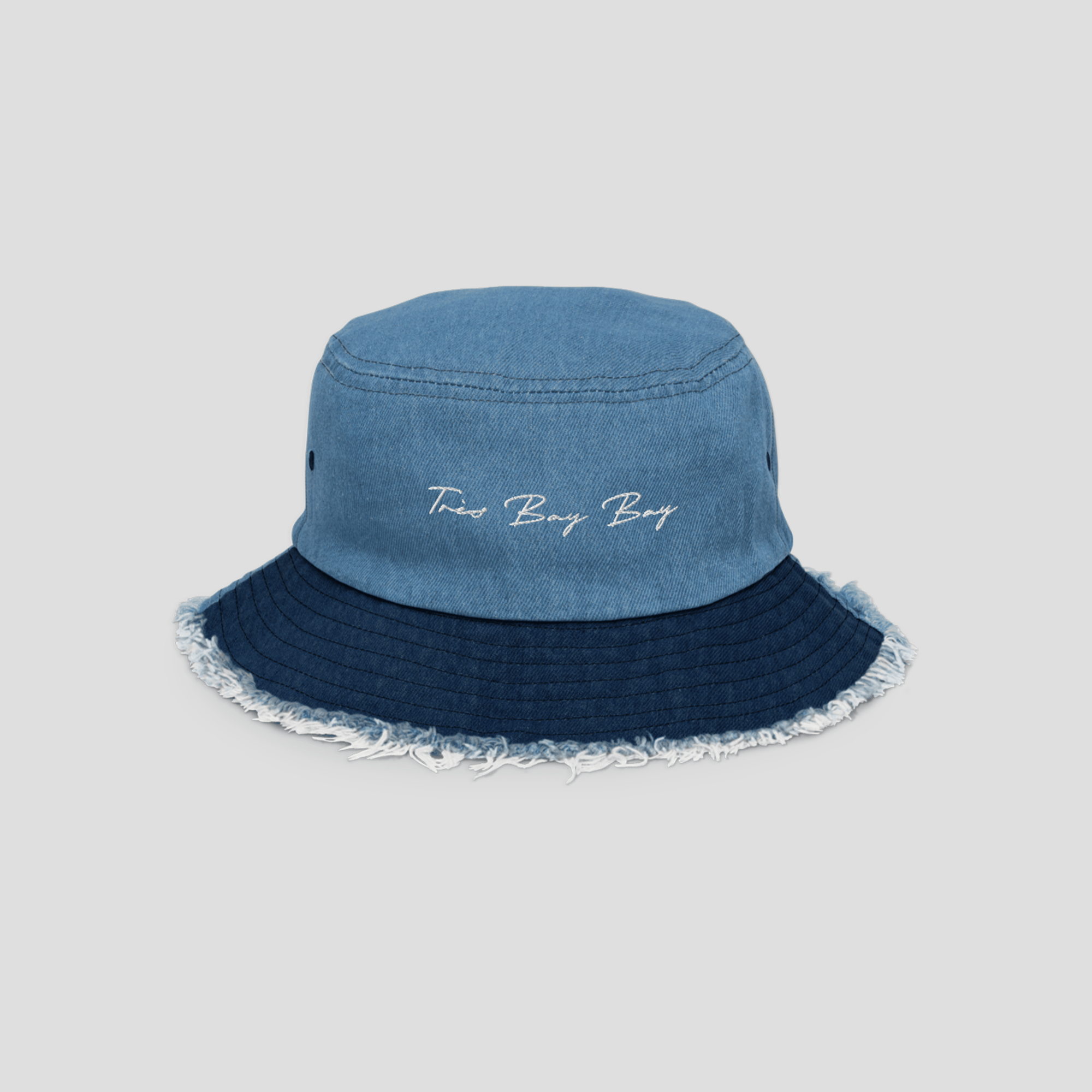SIGNATURE DISTRESSED DENIM BUCKET HAT