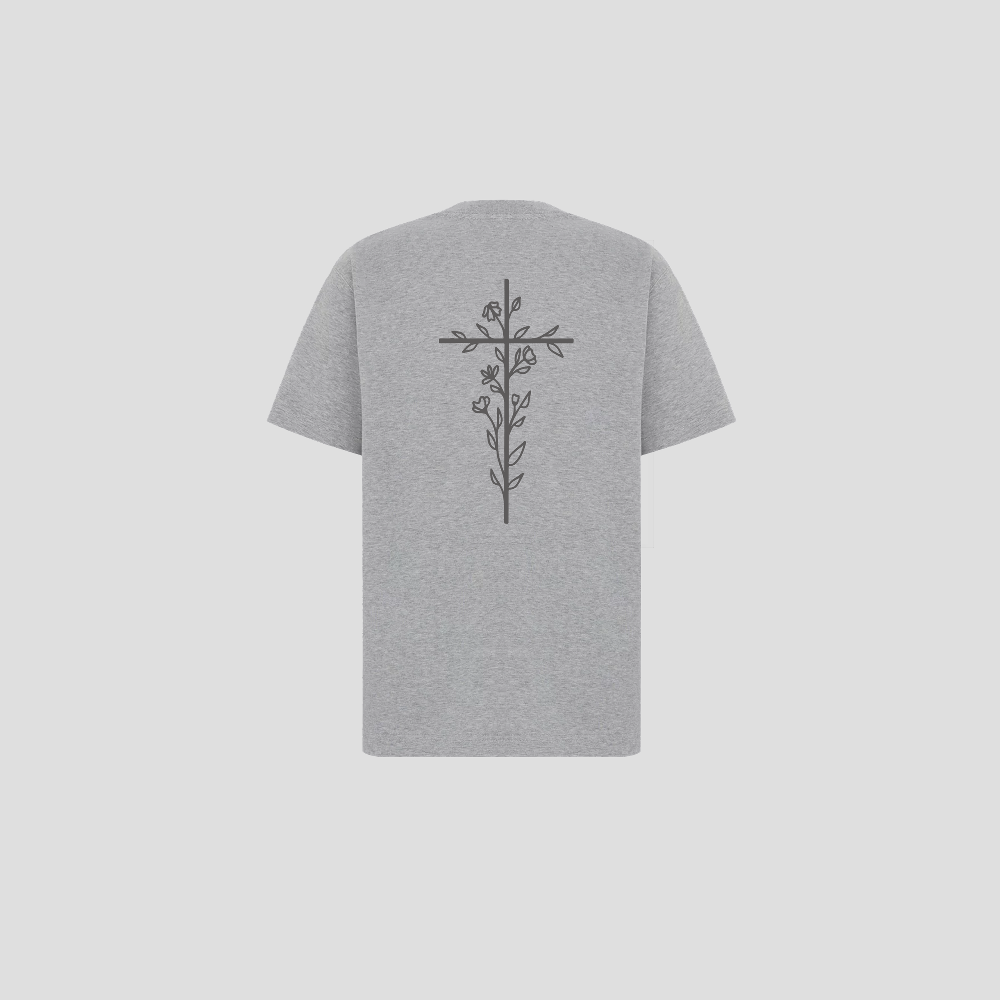 TRÈS SAVED FLORAL CROSS T-SHIRT