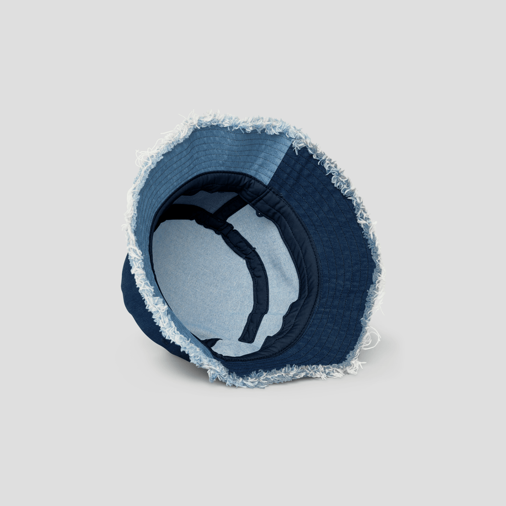 SIGNATURE DISTRESSED DENIM BUCKET HAT